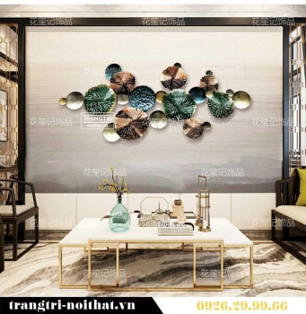 Tranh sắt hoa sen đa sắc trang trí TBB 153