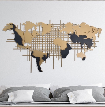 Tranh kim loại bản đồ gắn tường cao cấp TBB 571